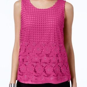 NWT Inc M pink top with rhinestones